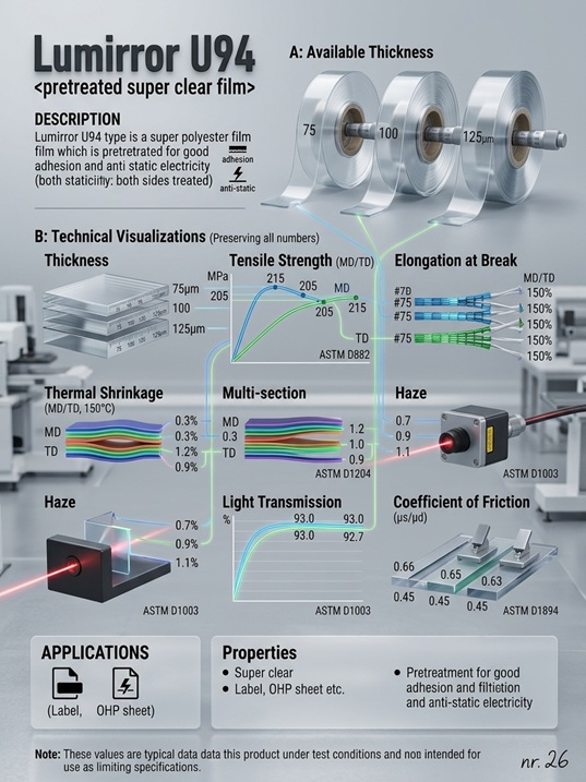Beyond Transparent: Unlocking the Dual-Treated Lumirror U94 PET Film lumirror u94 pet film