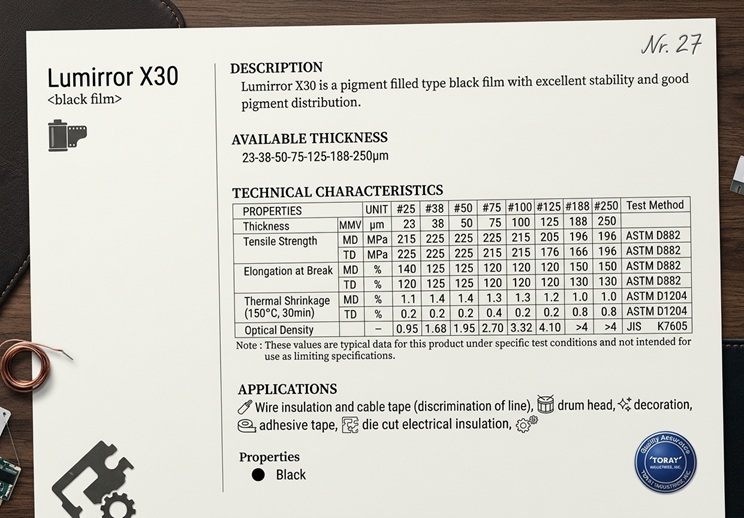 lumirror x30 black pet film